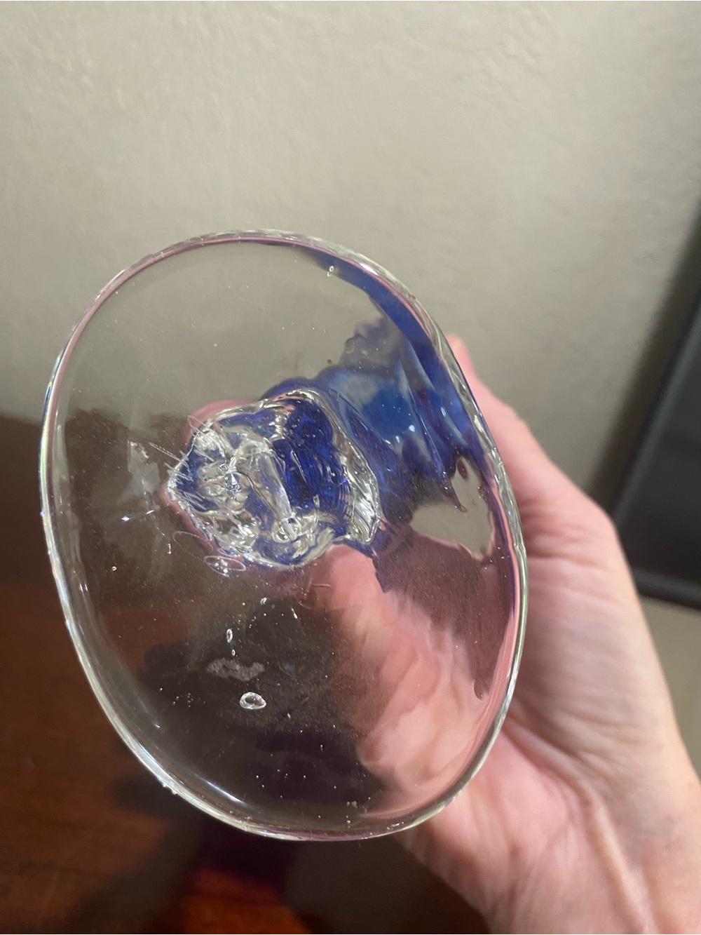 Cobalt Blue Handblown Fluted Glass Vases - Set of 2 - Picture 4 of 5